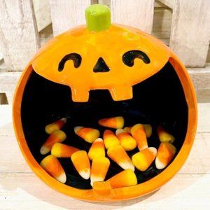 Big Mouth Pumpkin Candy Dish Dunn Decor